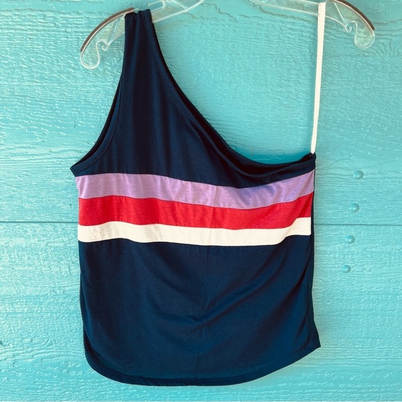Free People Tops - FREE PEOPLE X CAMP COLLECTION ONE SHOULDER RETRO TANK TOP SIZE MEDIUM